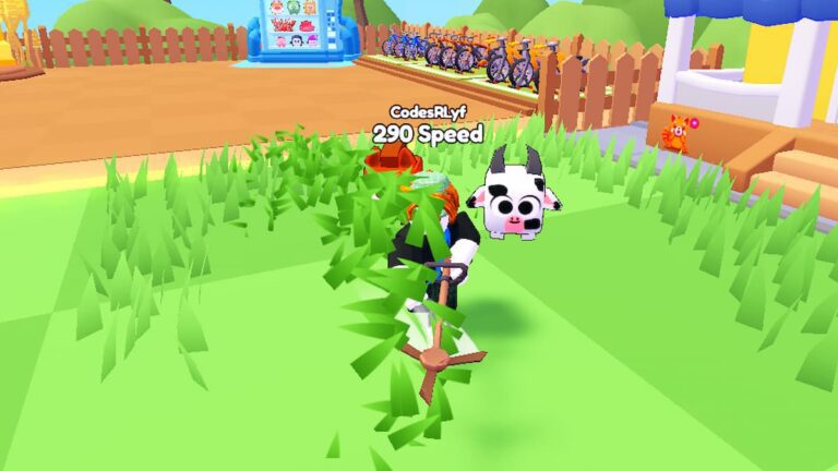 Roblox Mowing Simulator Cutting Grass With A Flying Cow
