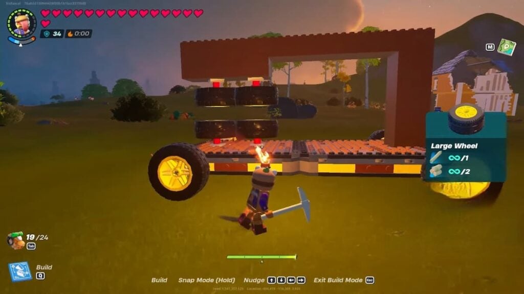 Lego Fortnite concluiu ponte em carro com pneus