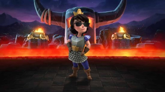 Clash Royale Princess: arte chave do jogo Clash Royale mostra a personagem princesa