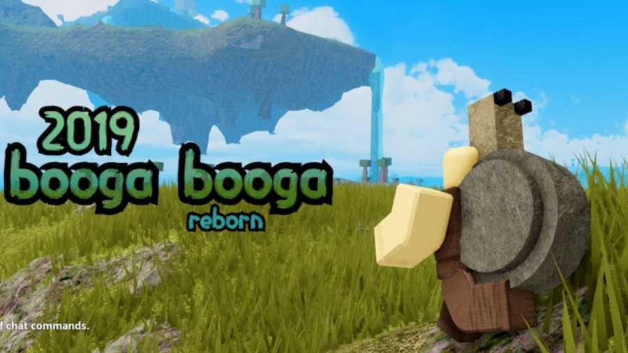 Personagem carregando equipamentos pelo campo no Roblox 2019 Booga Booga