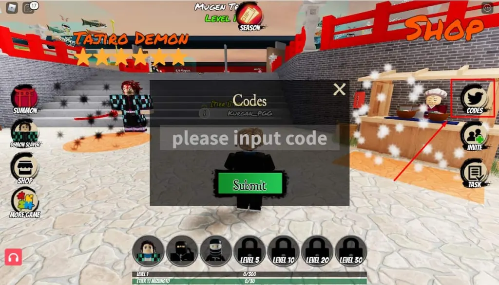 Página de resgate de códigos Roblox Demon Tower Defense