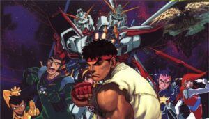 Gundam está atendendo a um famoso designer de personagens de Street Fighter