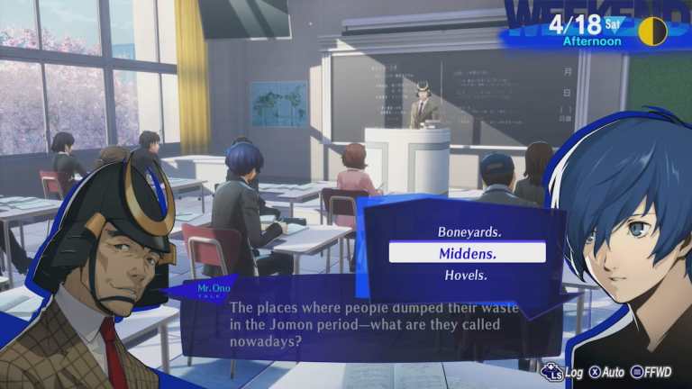 Todas as respostas da classe no Persona 3 Reload