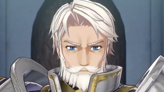 Captura de tela do personagem Vander do Fire Emblem Engage olhando para o jogador