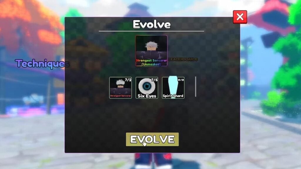 Menu Anime Last Stand Gojo Evolve