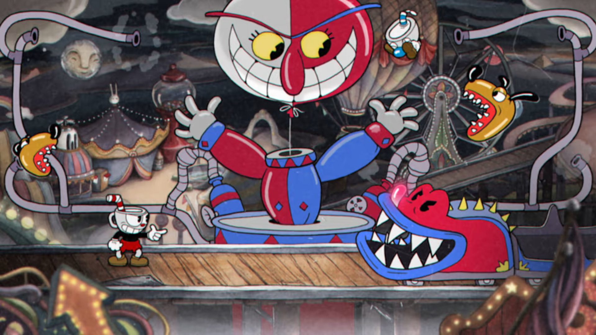 Cuphead começando uma briga