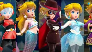 Might Peach é exibido no novo trailer do Princes Peach Showtime com outros novos trajes.