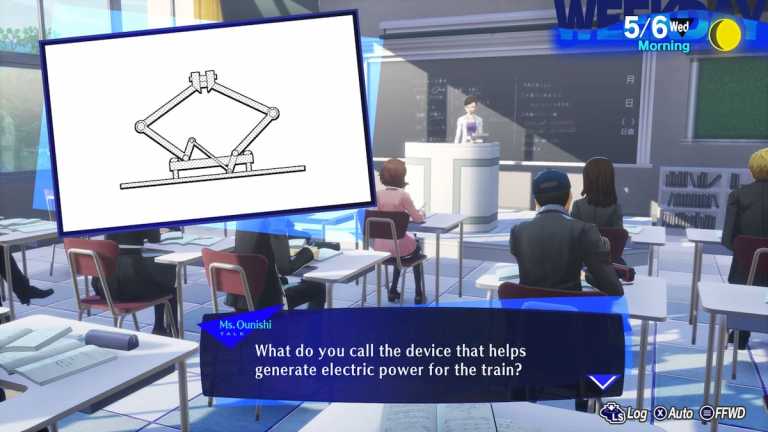 Como você chama o dispositivo que ajuda a gerar energia elétrica para o trem em Persona 3 Reload