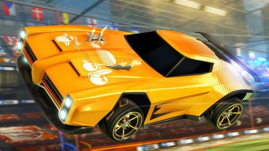 Captura de tela de um Dominus amarelo para a lista dos melhores carros da Rocket League
