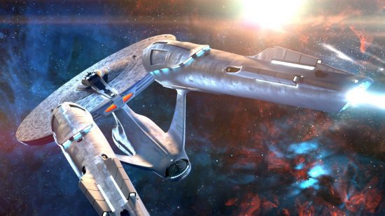 Captura de tela da Enterprise no espaço no Star Trek Fleet Command para obter o melhor guia de jogos de ficção científica