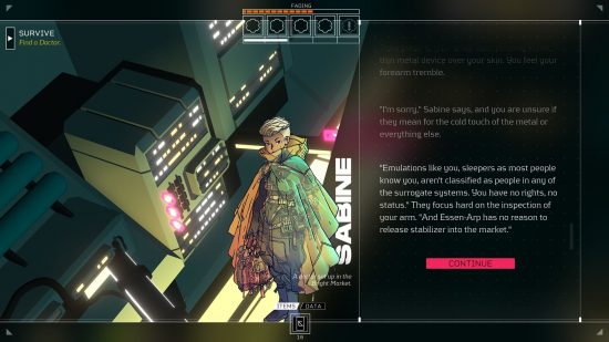 jogos cyberpunk - cidadão dorminhoco: uma conversa de texto na metade da tela