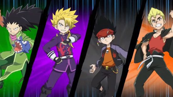 Nightmarket Games - Quatro personagens de Beyblade Burst Rivals