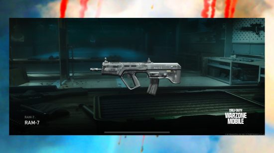 Captura de tela do guia das melhores armas de Call of Duty: Warzone Mobile mostrando o RAM-7