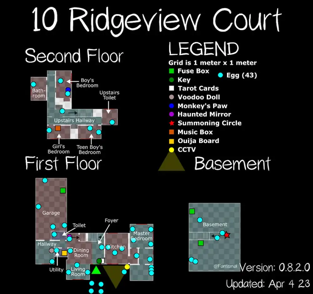 10 mapa de Ridgeview Court, com 43 ovos de Páscoa