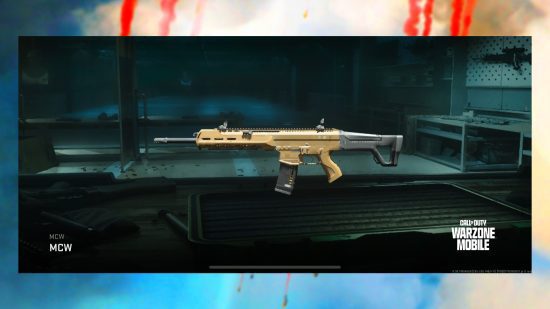 Captura de tela do guia das melhores armas de Call of Duty: Warzone Mobile mostrando o MCW