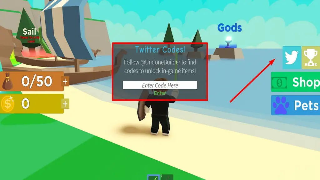 Caixa de texto de resgate de código para Roblox Viking Simulator