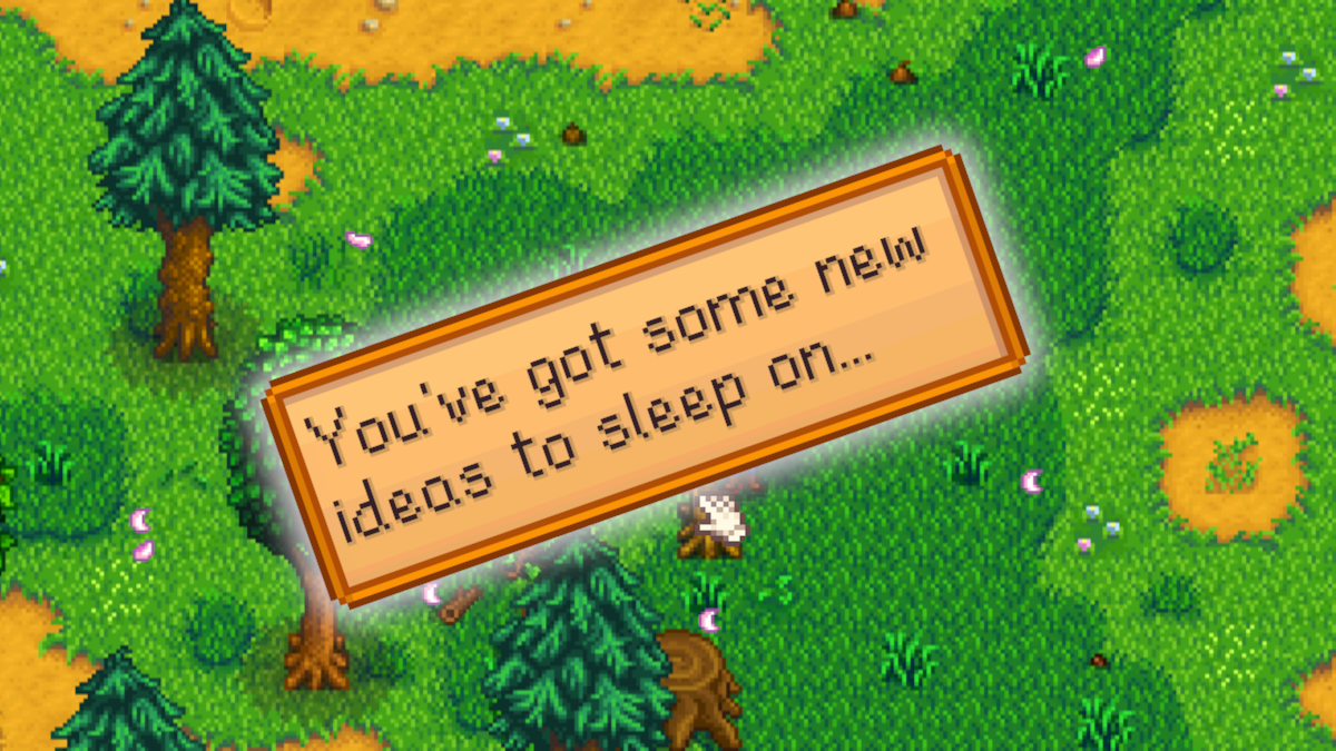 Zona de texto que aparece quando você melhora sua competência em Stardew Valley