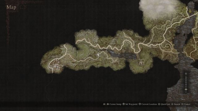 Cénotaphe no ponto de controle frontal da cidade em Dragons Dogma 2