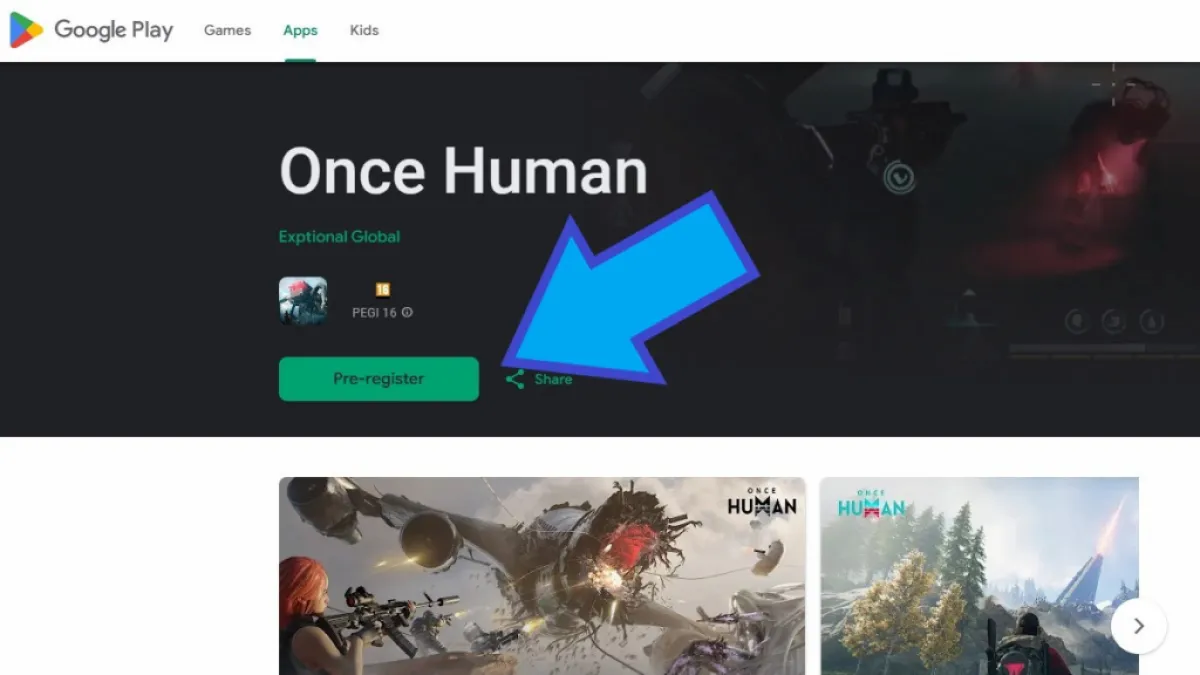 Uma vez humano página do Google Play