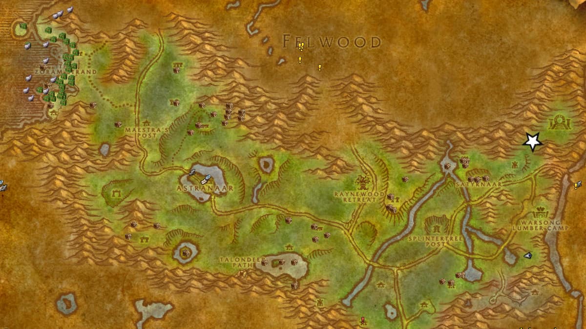 Localização de Hannalah em WoW Sod