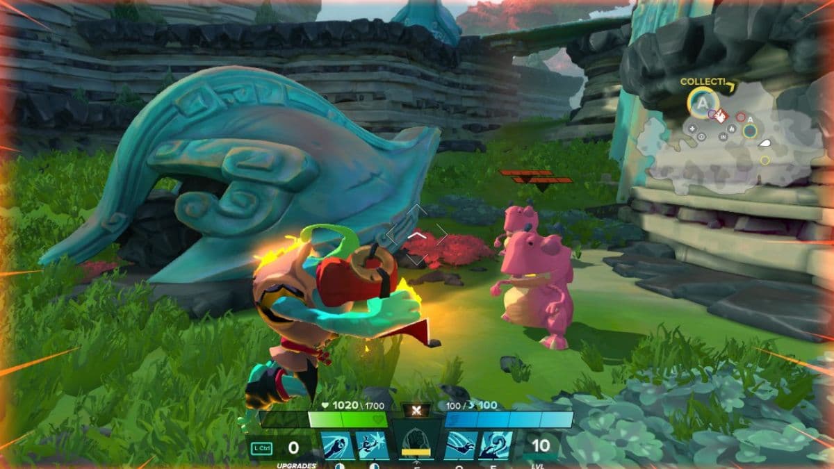 Wu, herói corpo a corpo da Gigantic Rampage Edition, em combate na Practice Arena