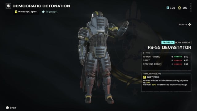 helldivers 2 tout en détonation démocratique warbond armure lourde conjunto devastador