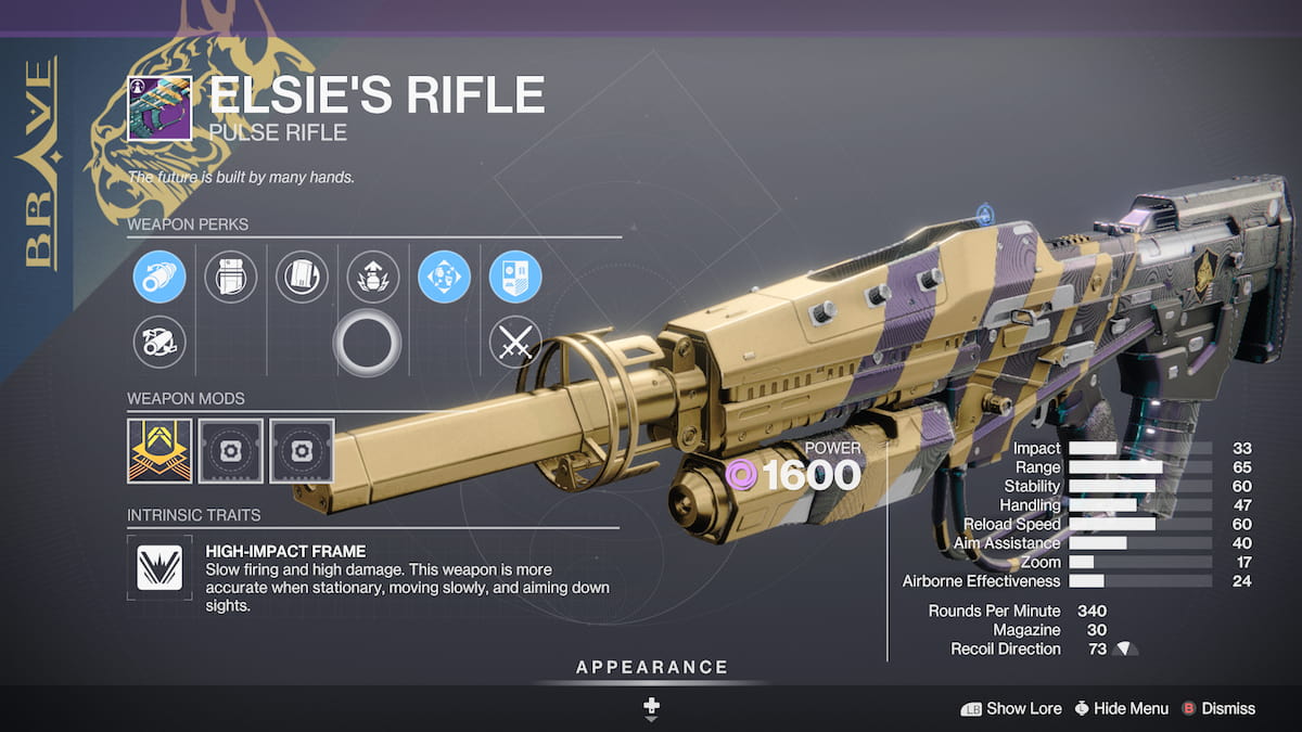 O rifle de Elsie em Destiny 2 Into The Light