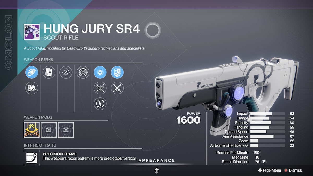 O Júri Hung SR4 em Destiny 2 Into The Light