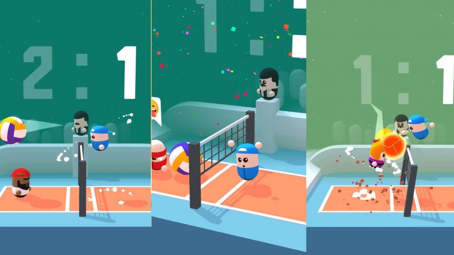 Imagem tripla personalizada do Volley Beans, um dos únicos jogos de vôlei mobile