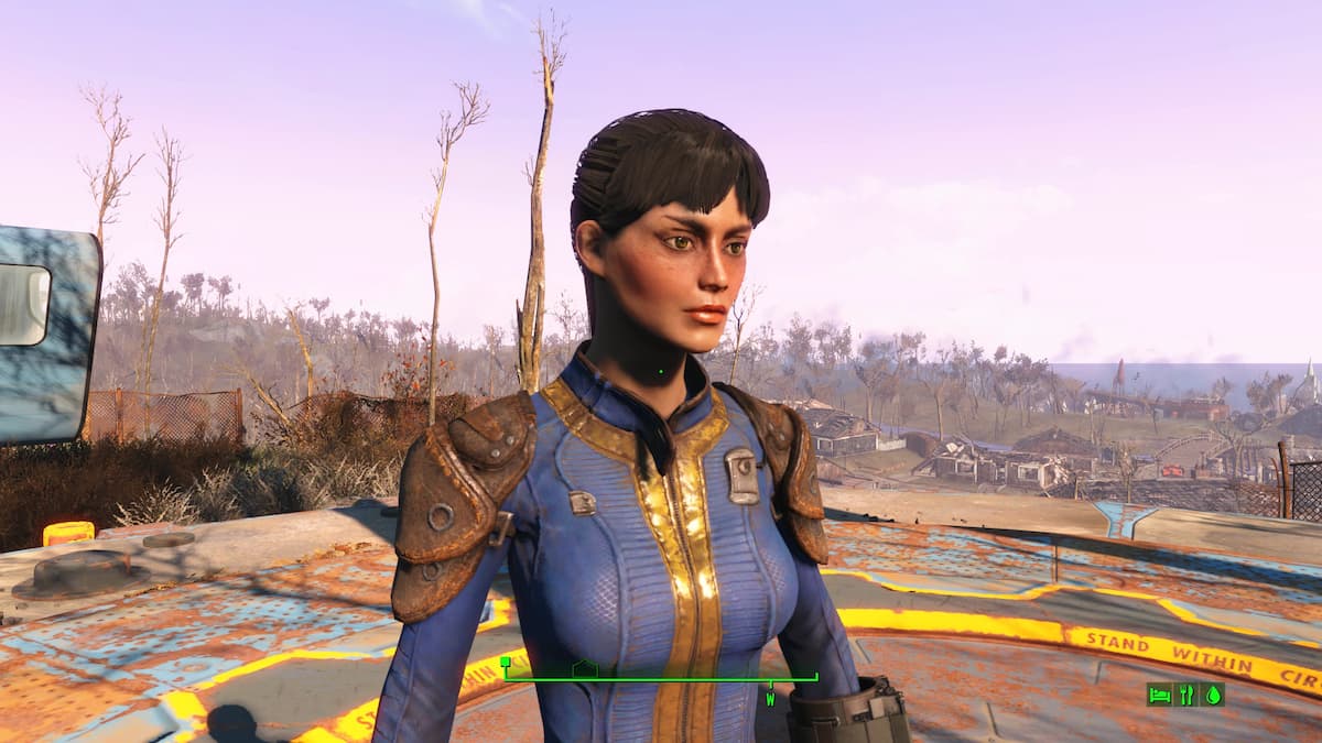 Lucy da série Fallout criada através do mod Fallout 4 predefinido de Lucy