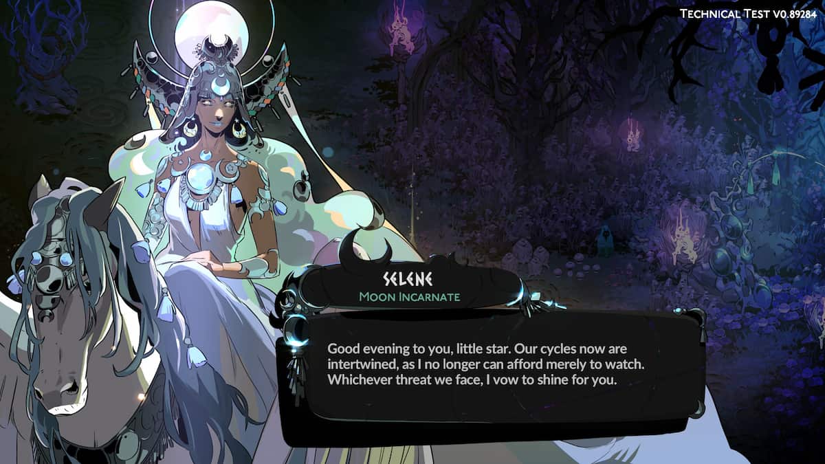 Conhecendo a Deusa Selene enquanto jogava Hades 2.