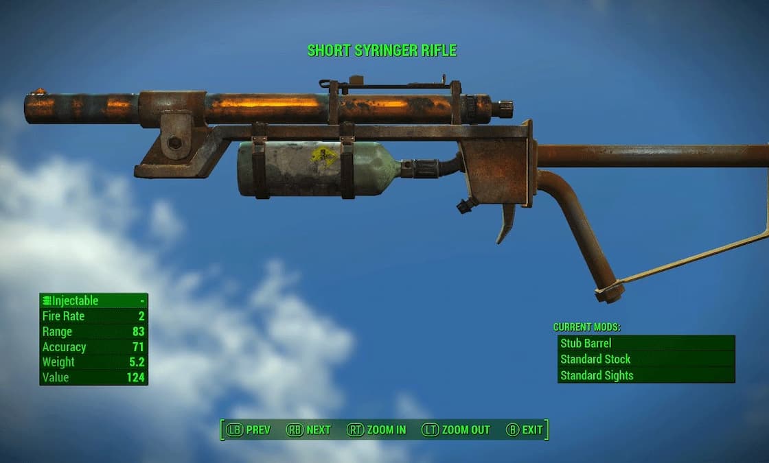 Rifle de ar comprimido Syringer curto Fallout 4