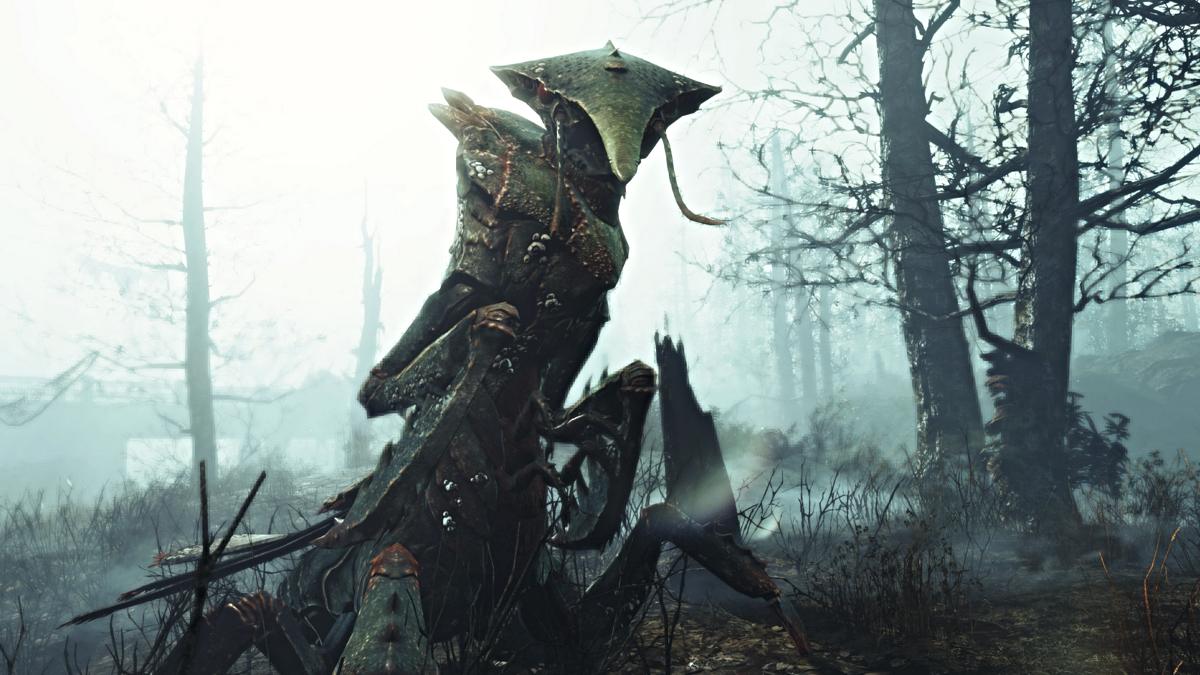 Fallout 4, um Fog Crawler em Mount Desert Island no DLC