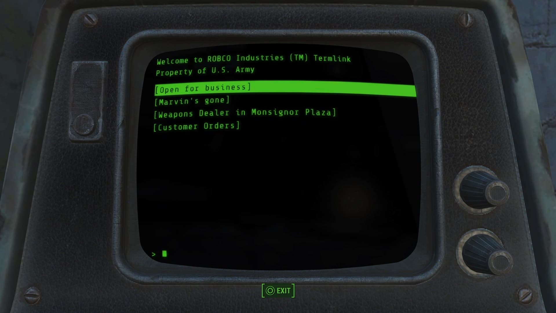 o terminal com o qual você precisa interagir na missão When Pigs Fly do Fallout 4