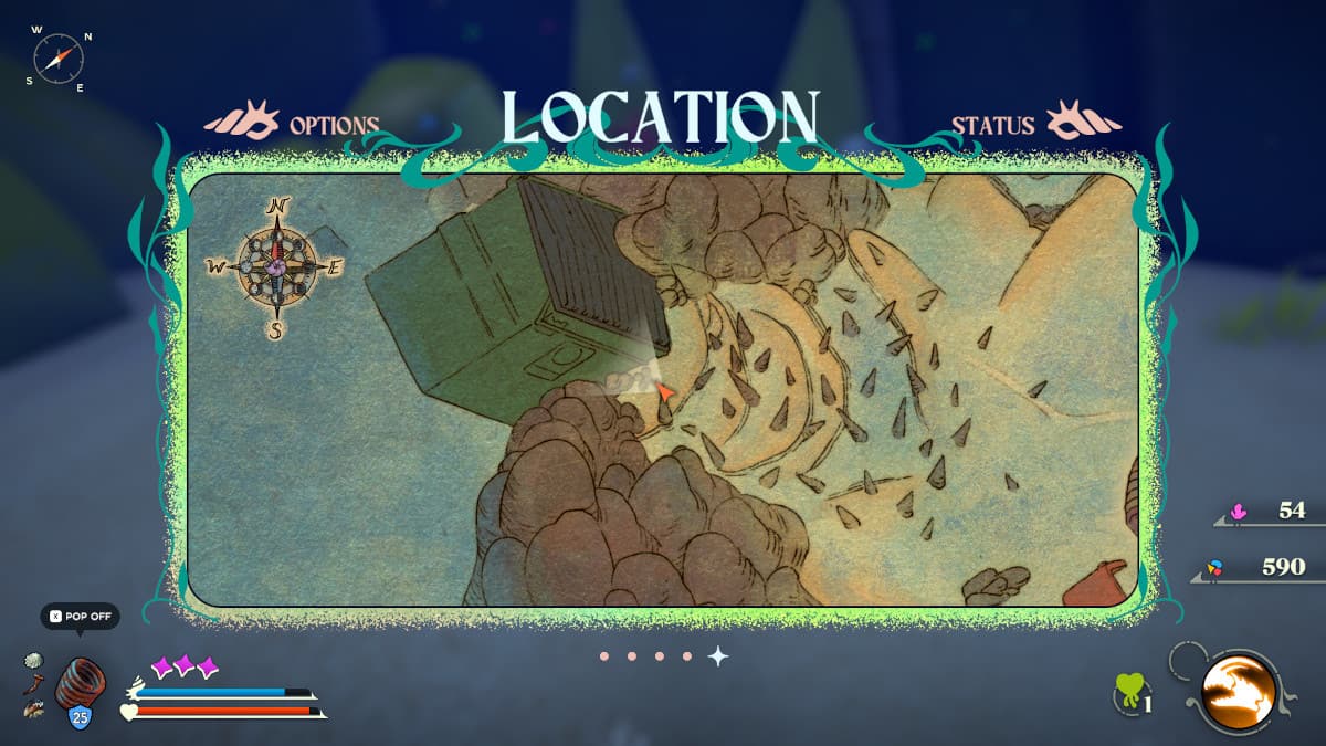 Localização do mapa para a adaptação Bobbit Trap em Another Crab's Treasure.