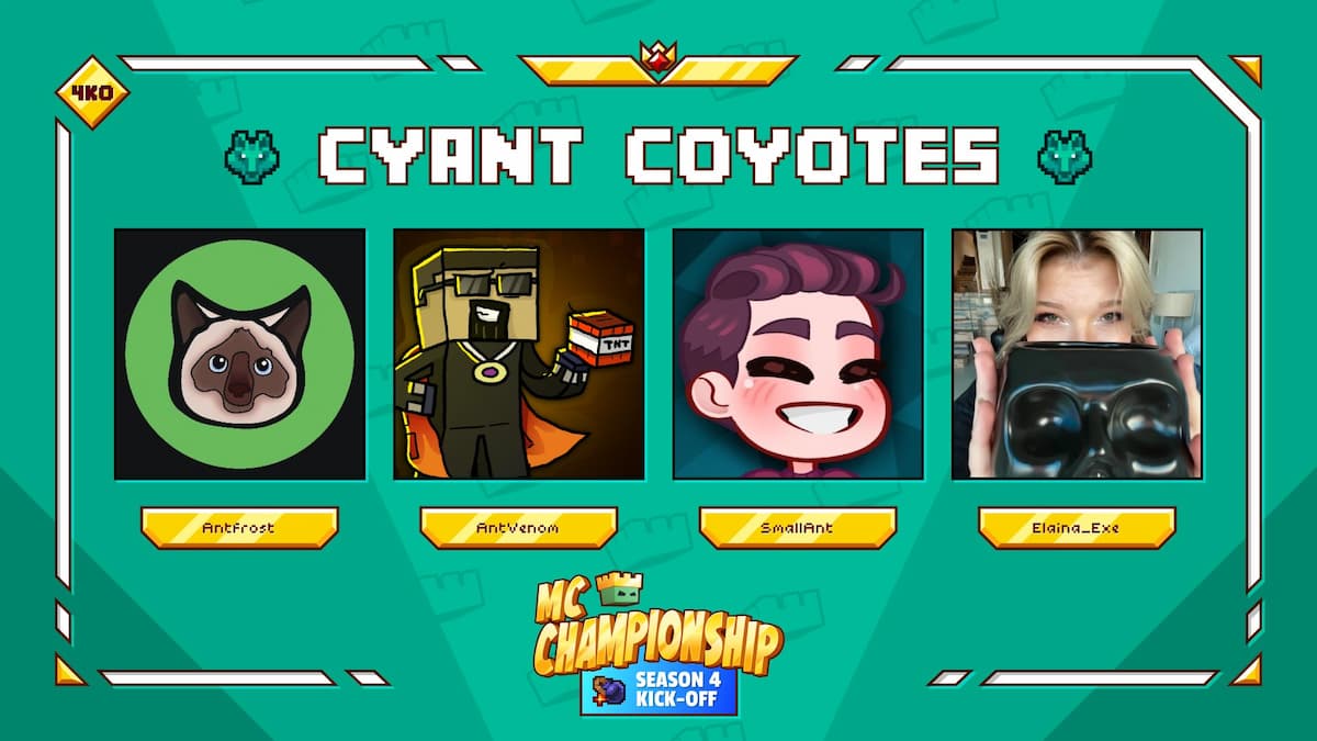 A equipe Cyant Coyotes para a 4ª temporada do MC Championships.