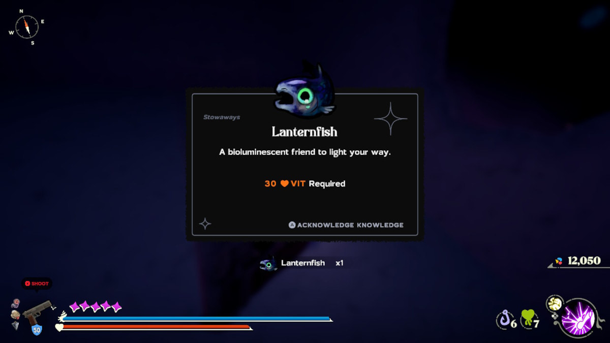 A tela de captura do Lanternfish em Another Crab's Treasure.