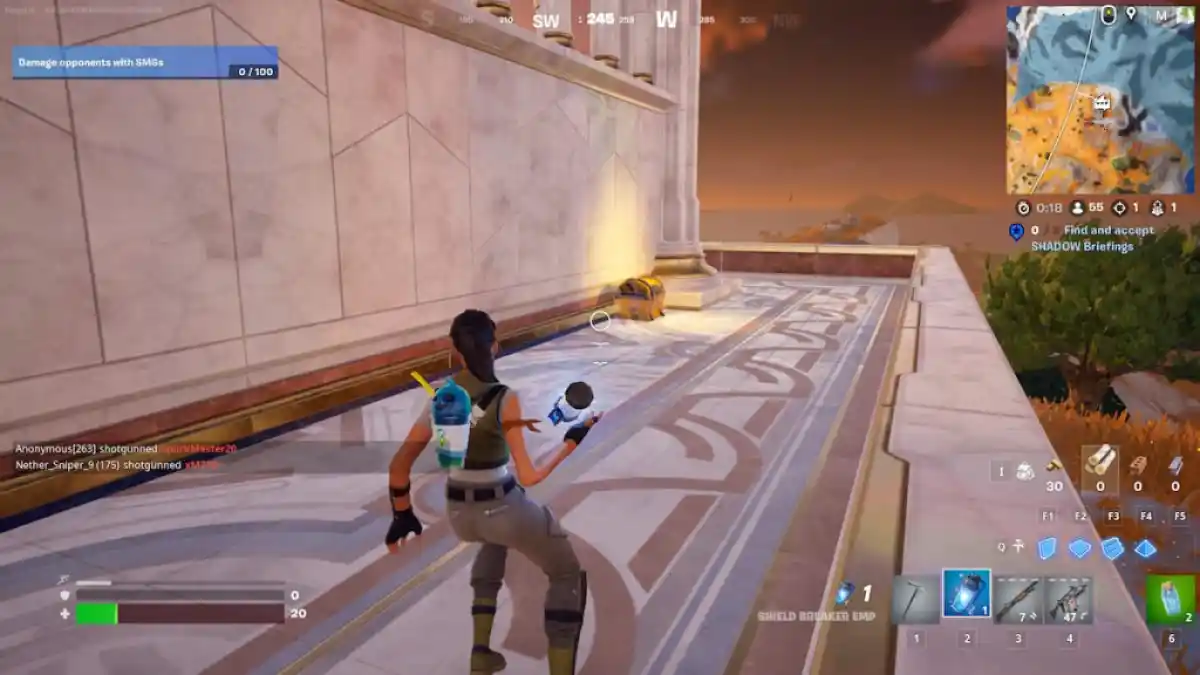 Uma caixa de tesouro no Templo Fortntie Summit