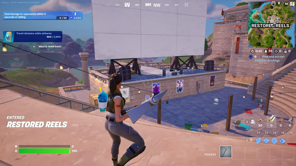 O palco do concerto em Fortnite