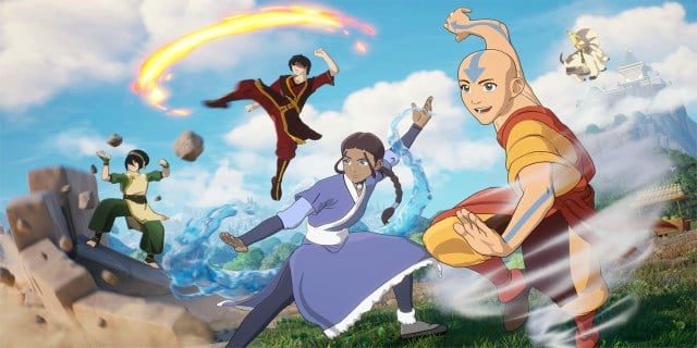 Aang, Katara, Zuko e Toph utilizam suas capacidades de maîtrise. 