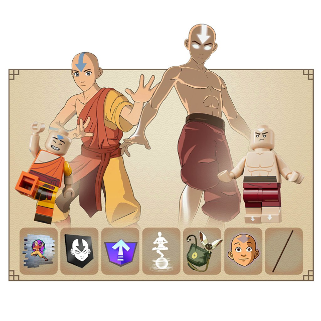 O Elements Pass de Fortnite inclui duas skins Aang e outros objetos cosméticos. 