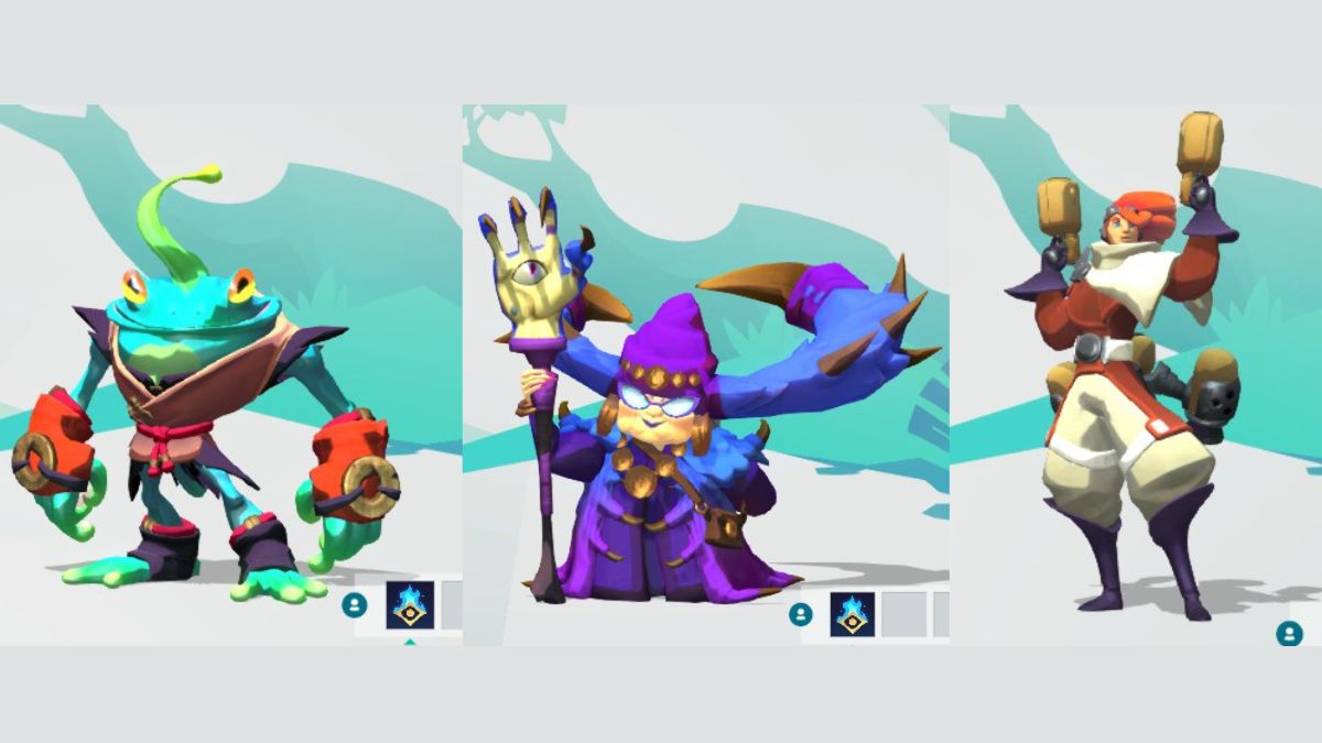 Gigantic: Rampage Edition heróis Wu, Griselma e Beckett na seleção de personagens