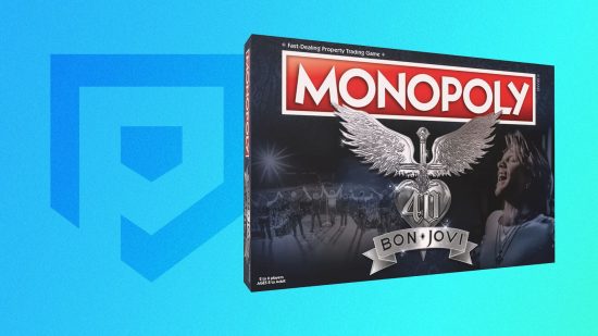Colaboração de jogo de tabuleiro de monopólio com imagem de recurso de táticas de bolso personalizadas de Bon Jovi