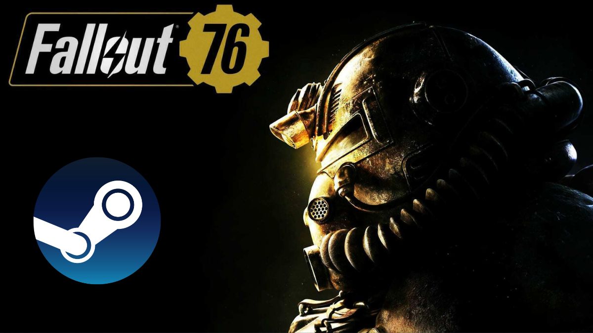 Logotipo do Fallout 76 com o logotipo do Steam