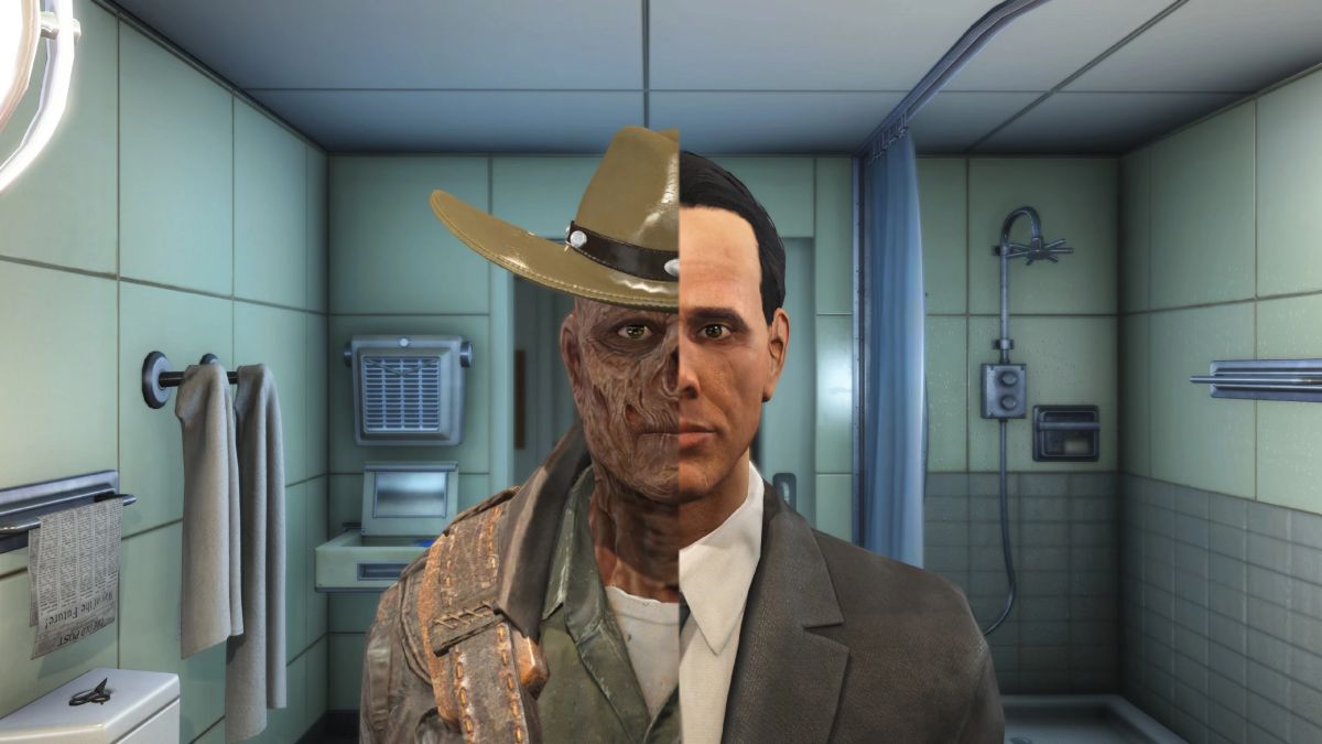 Cooper Howard do programa de TV Fallout como mod de personagem em Fallout 4