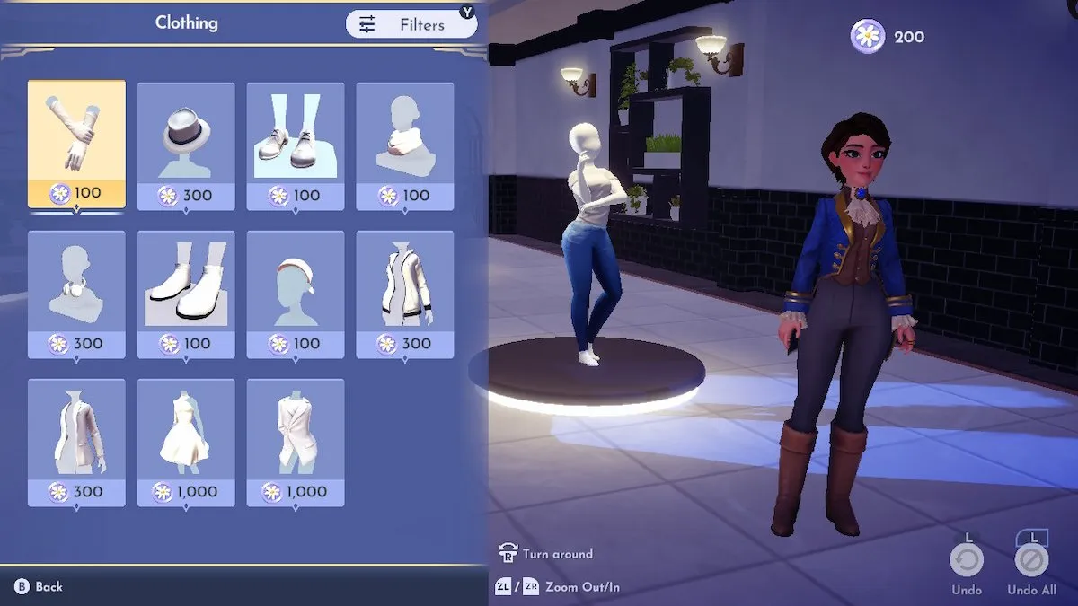 Todos os modelos de roupas disponíveis que os jogadores podem obter na Daisy's Boutique.