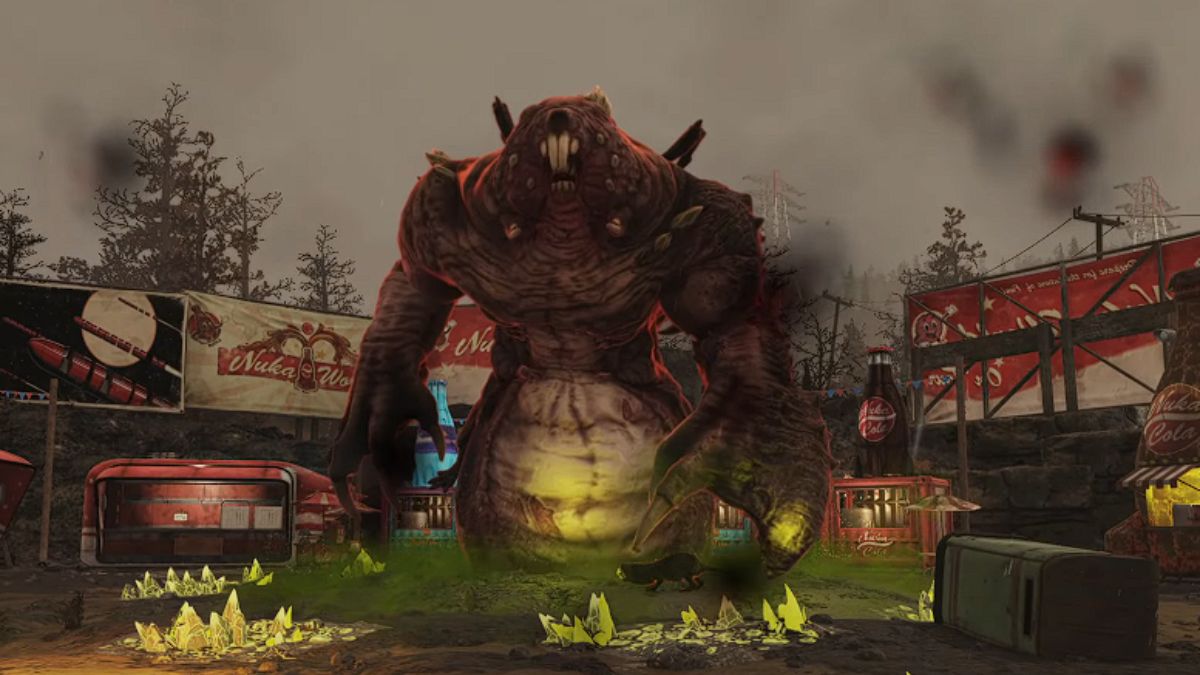 O Titã Ultracite sendo convocado em Fallout 76