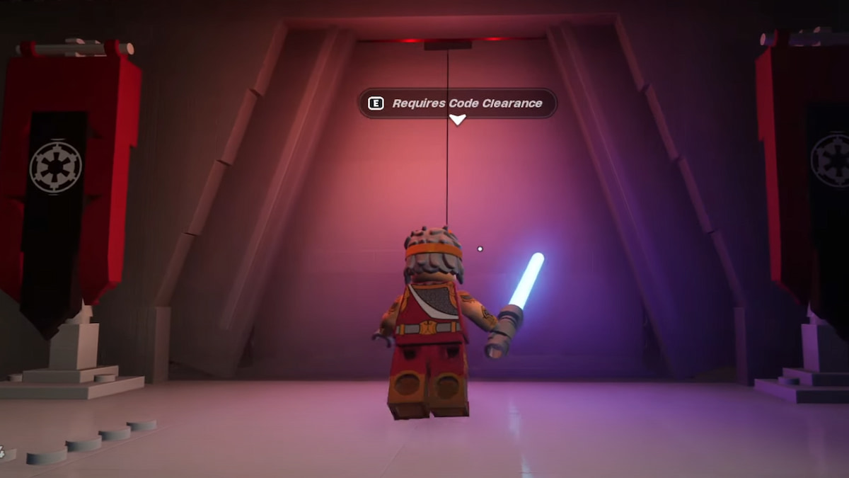 Um jogador quebrando a porta de um Bunker em LEGO Fortnite