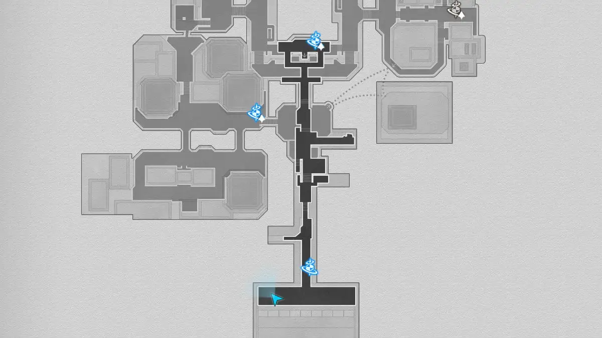 Mapa Lordly Trashcan # 2 em Dreamflux Reef em Honkai Star Rail.