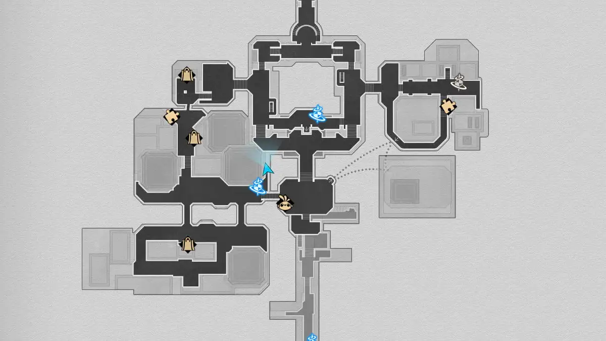 Mapa do baú do tesouro # 7 em Dreamflux Reef em Honkai Star Rail.